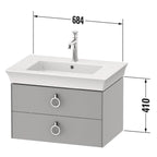 Duravit Lavabo Takımı White Tulip Etejerli 75 x 49 cm, Taupe Parlak 2363750000