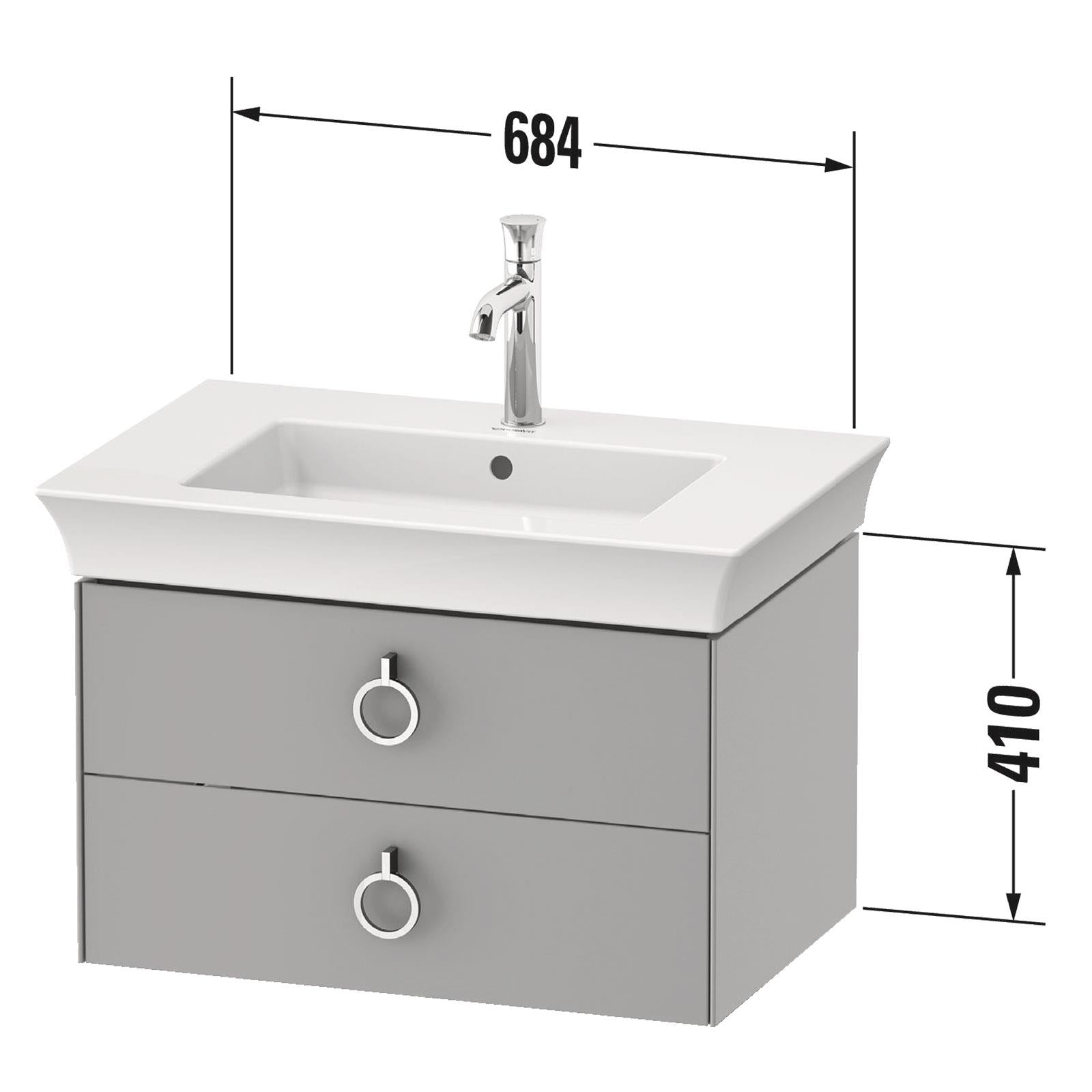 Duravit Lavabo Takımı White Tulip Etejerli 75 x 49 cm, Taupe Parlak 2363750000
