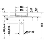 Duravit Lavabo Zencha Çanak 42 cm, Beyaz 2373420079