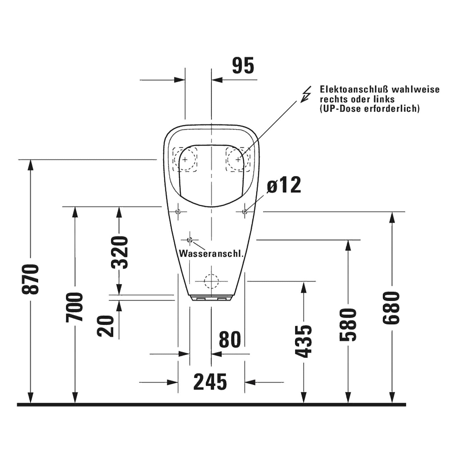 Duravit Pisuar Duraplus Elektronik  34.5 X 31.5 cm,  Beyaz 0830370093