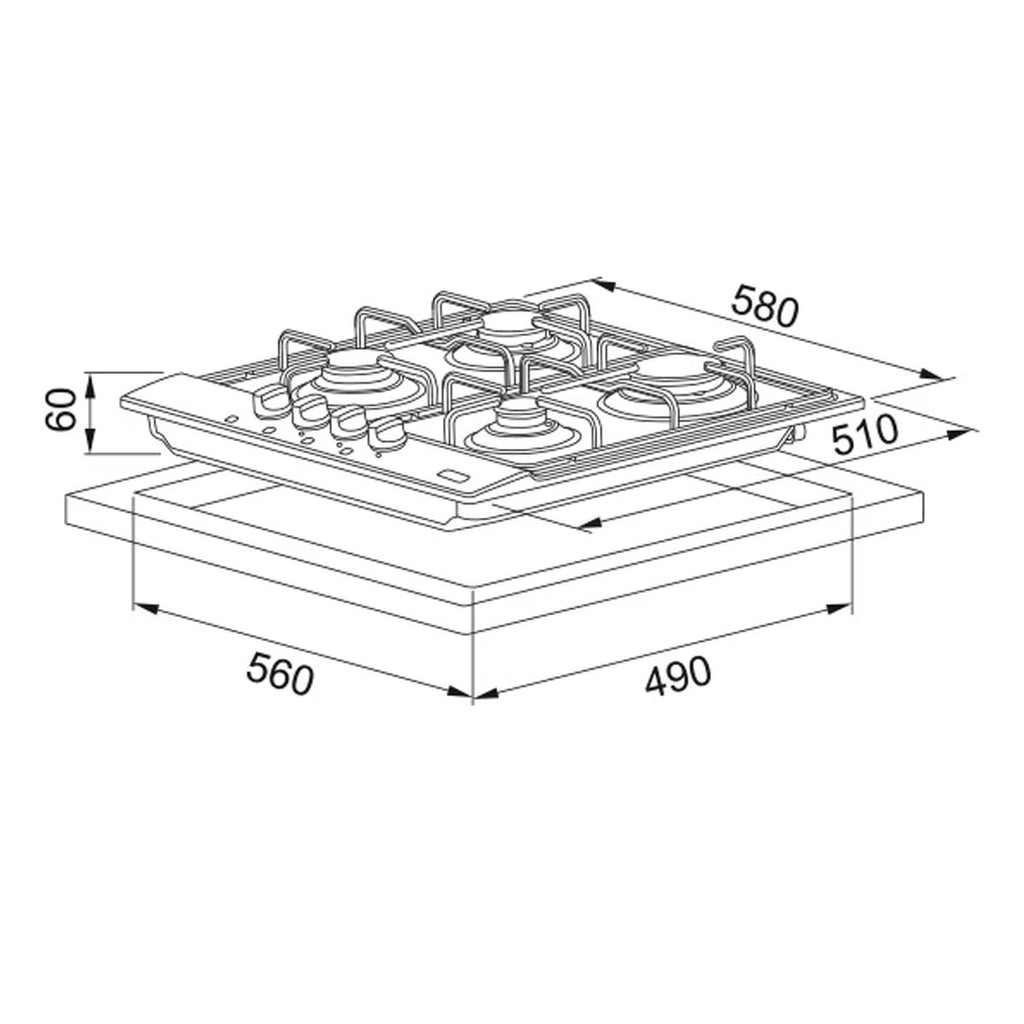 Franke Ocak Smart Linear FHNL 604 4G XSE Paslanmaz Çelik 106.0489.620