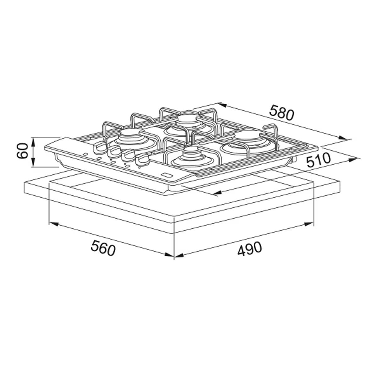 Franke Ocak Smart Linear FHNL 604 4G XSE Paslanmaz Çelik 106.0489.620