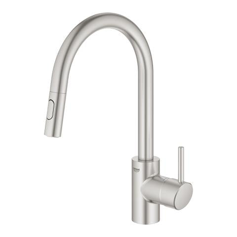 Grohe Eviye Bataryası Spiralli 2 Fonk Concetto Super Steel -31483DC2