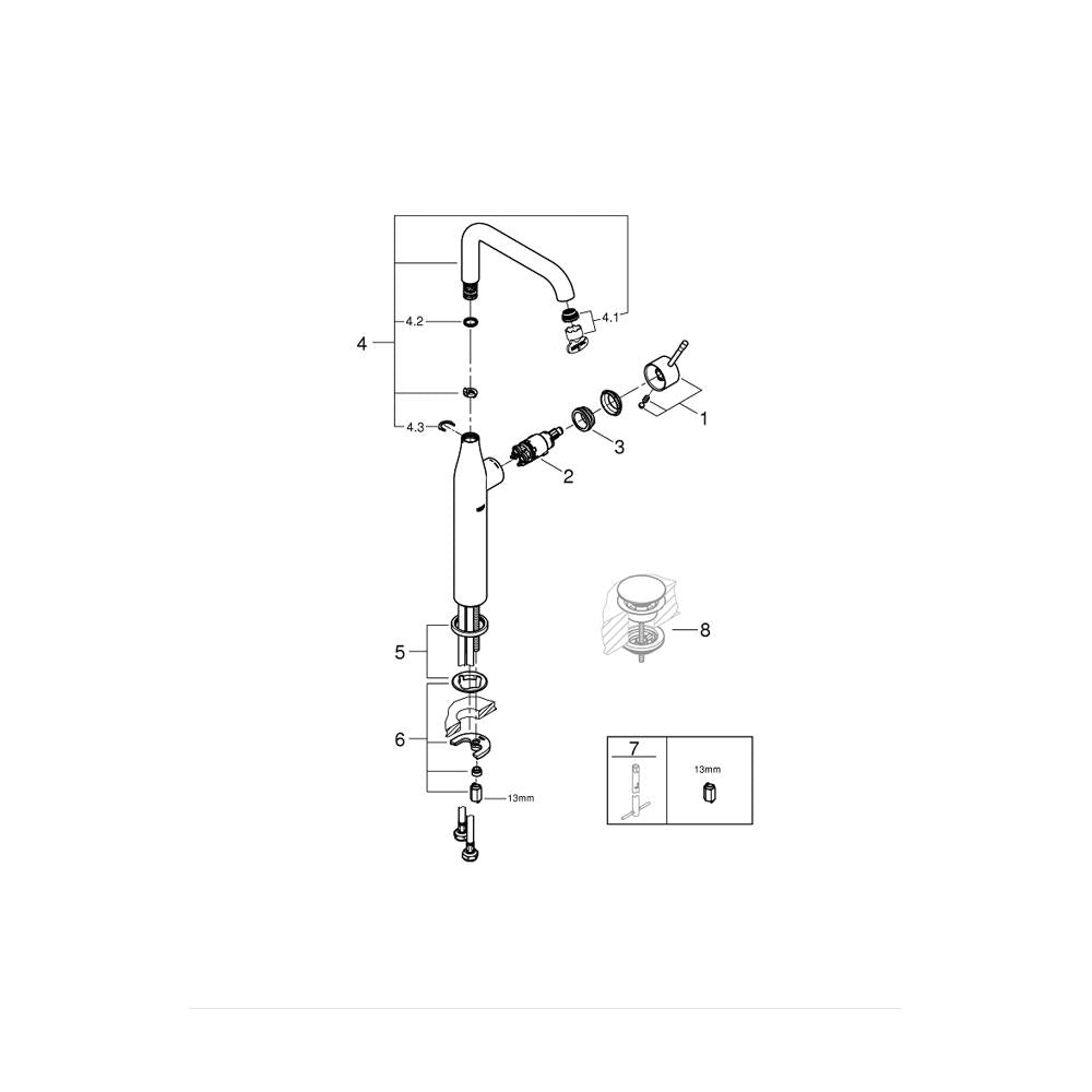 Grohe Essence Tek Kumandalı Lavabo Bataryası Xl-Boyut Brushed  Warm Sunset - 32901DL1