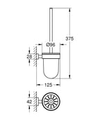 Grohe Essentials Cube Tuvalet Fırçalık Brushed Hard Graphite - 40513AL1