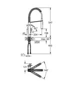 Grohe Eviye Bataryası Spiralli 2 Fonk Prof. Cube Super Steel - 31395DC0