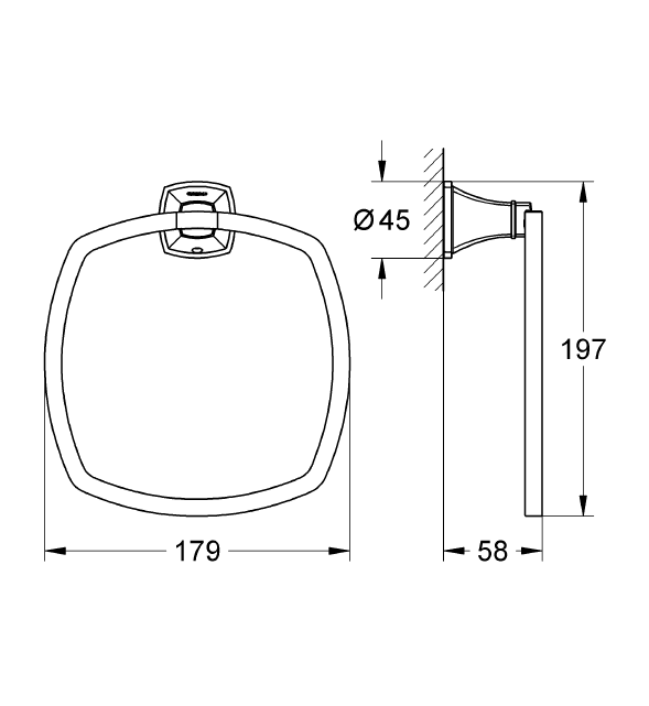 Grohe Halka Yuvarlak Havluluk Grandera  Krom/Altın - 40630IG0