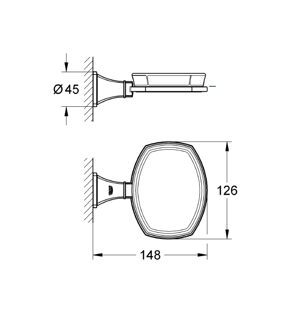Grohe Sabunluk Ve Tutacağı Grandera Seramik Krom/Altın - 40628IG0