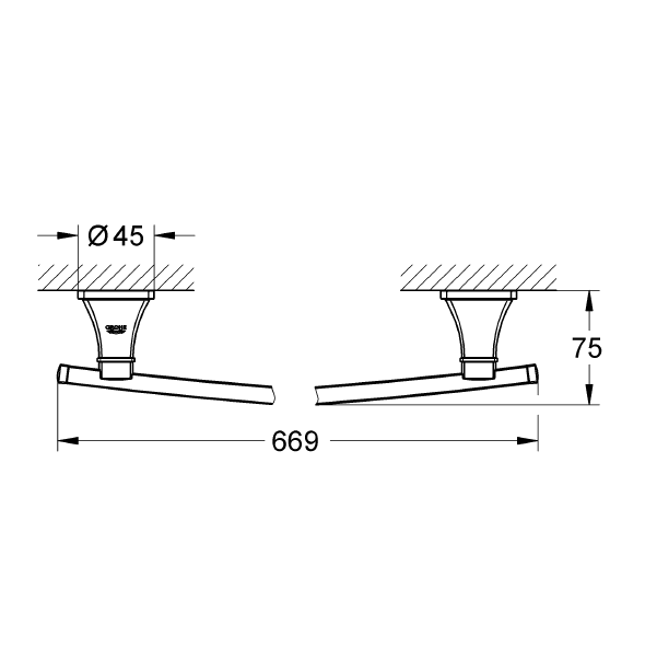 Grohe Uzun Havluluk 600 mm Grandera Krom/Altın - 40629IG0