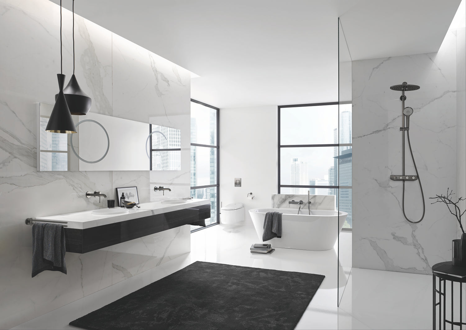 Grohe Havluluk İkili 44 cm Essentials Brushed Hard Graphite - 40371AL1