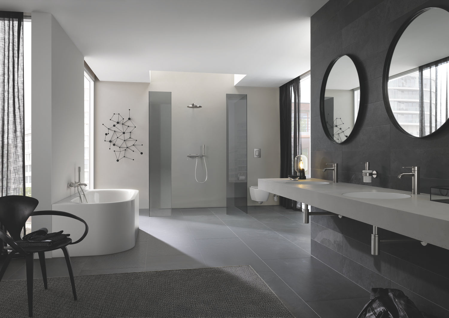 Grohe Havluluk İkili 44 cm Essentials Brushed Hard Graphite - 40371AL1