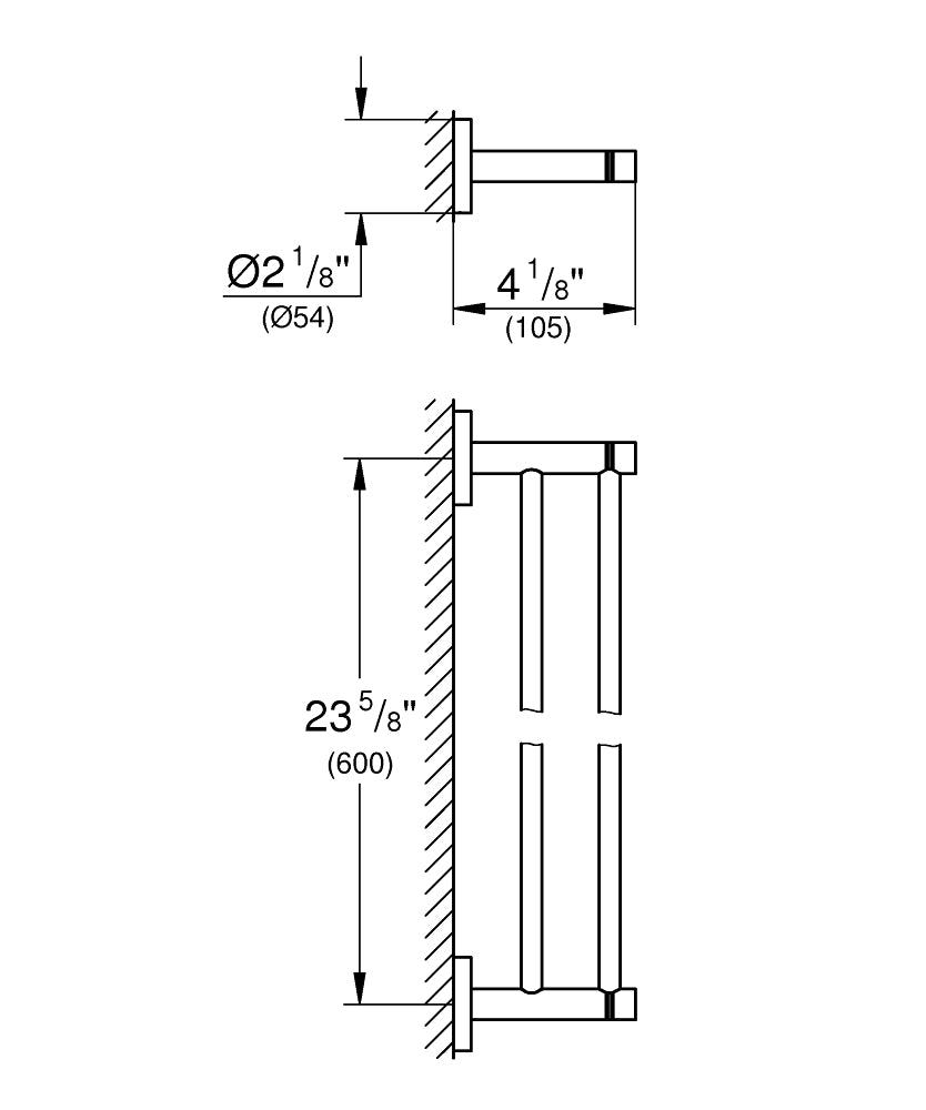 Grohe İkili Havluluk 60 cm Essentials Brushed Hard Graphite - 40802AL1