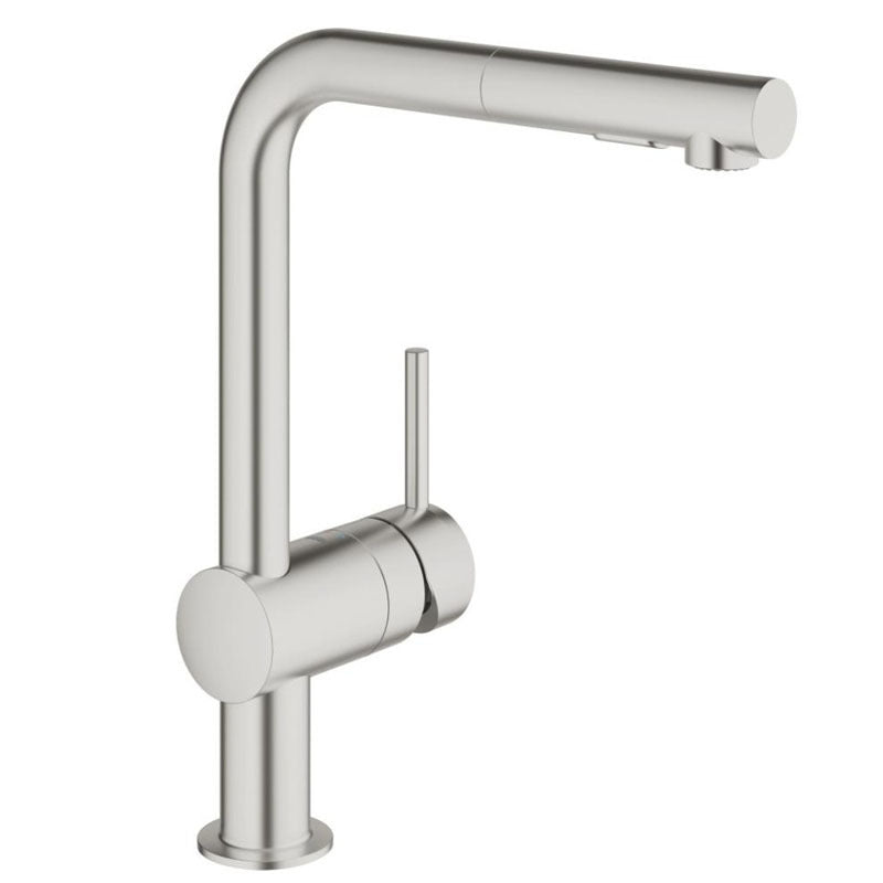 Grohe Eviye Bataryası Spiralli 2 Fonk. Minta Super Steel - 30274DC0