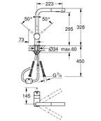 Grohe Eviye Bataryası Spiralli 2 Fonk. Minta Super Steel - 30274DC0