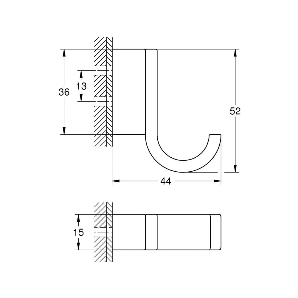 Grohe Selection Tekli Havlu Askısı Brushed Hard Graphite - 41039AL0