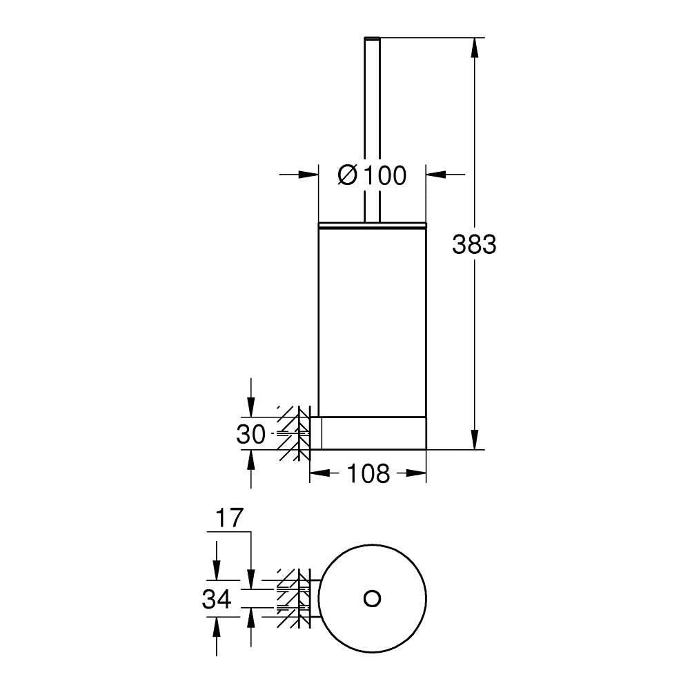 Grohe Selection Tuvalet Fırçası Seti Brushed Hard Graphite - 41076AL0