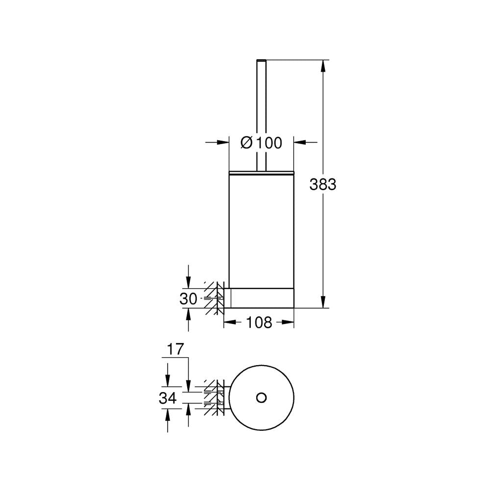 Grohe Selection Tuvalet Fırçası Seti Brushed Cool Sunrise - 41076GN0