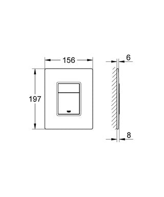 Grohe Gömme Rezervuar Kumanda Paneli Krom / Beyaz Cam - 38845LS0