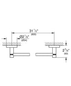 Grohe Uzun Havluluk 80 cm Essentials Brushed Hard Graphite - 40386AL1