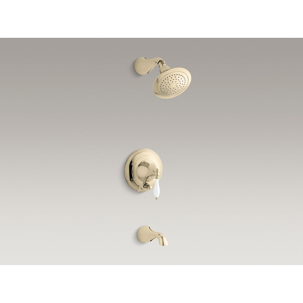 Kohler Duş Sistemi Finial Traditional Presure Balans Ankastre - French Gold