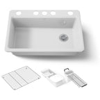 Kohler Eviye Riverby Tezgah Altı Döküm Beyaz