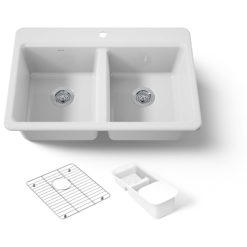 Kohler Riverby Döküm Eviye Beyaz