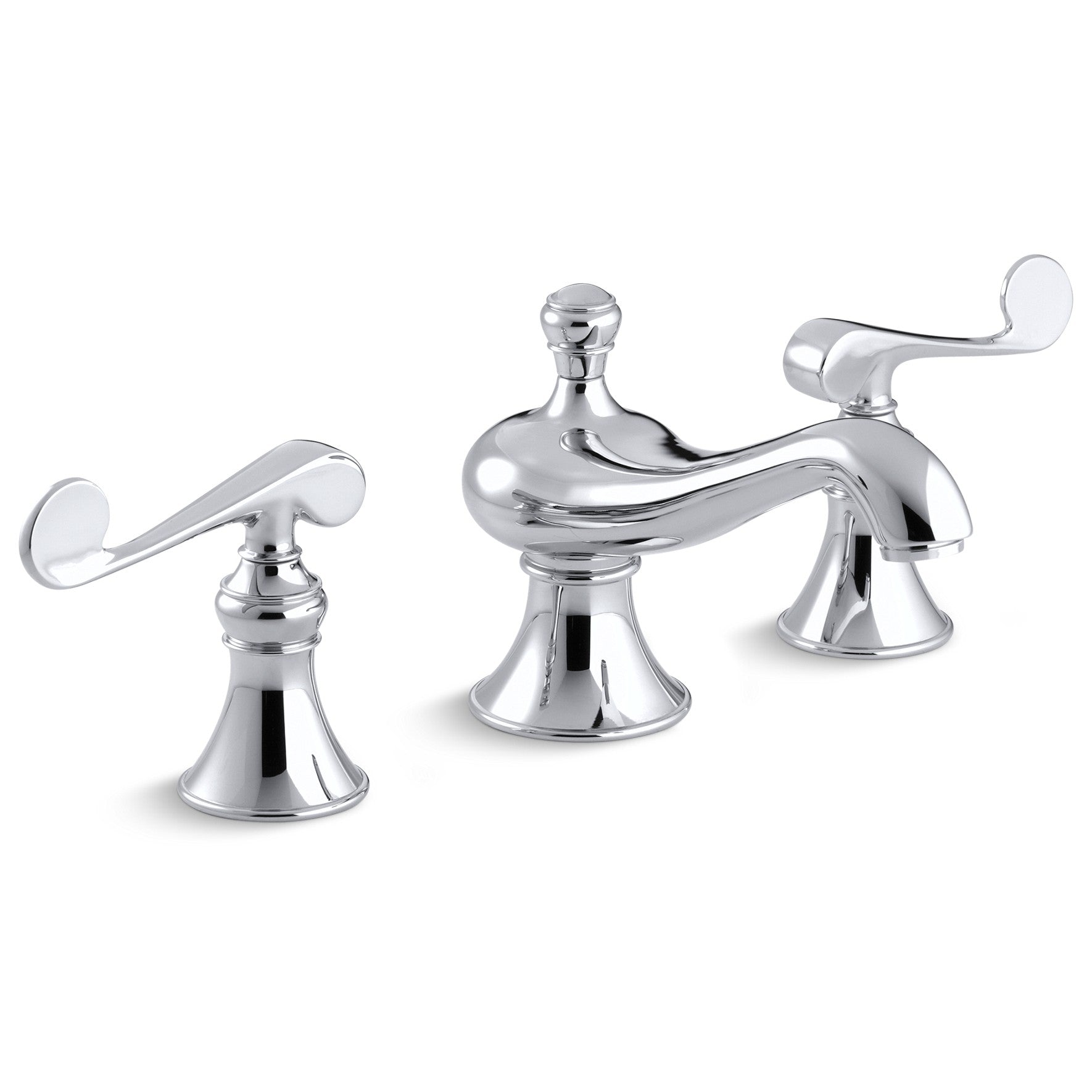 Kohler Lavabo Bataryası Revival Scroll Handle 3 Delikli Polished Krom