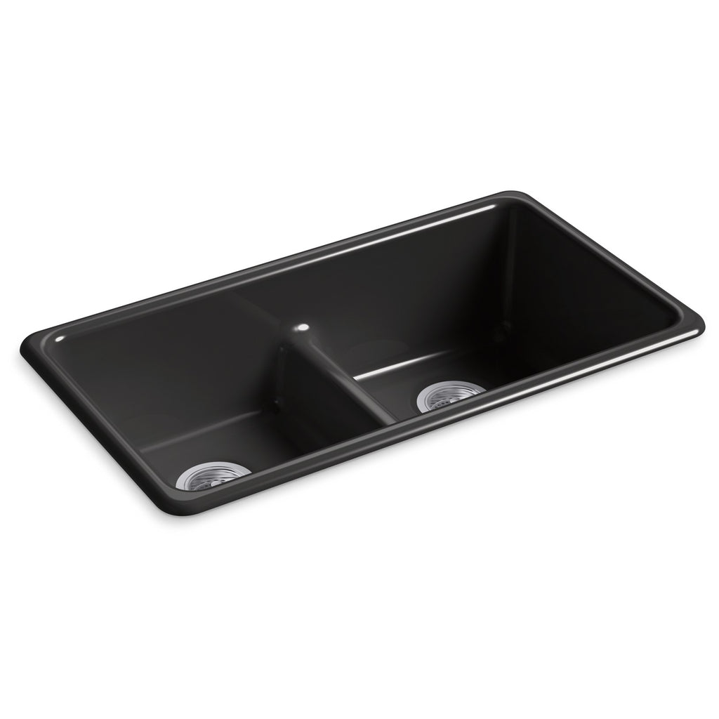 Kohler Eviye Iron Tones Çift Hazneli, Siyah