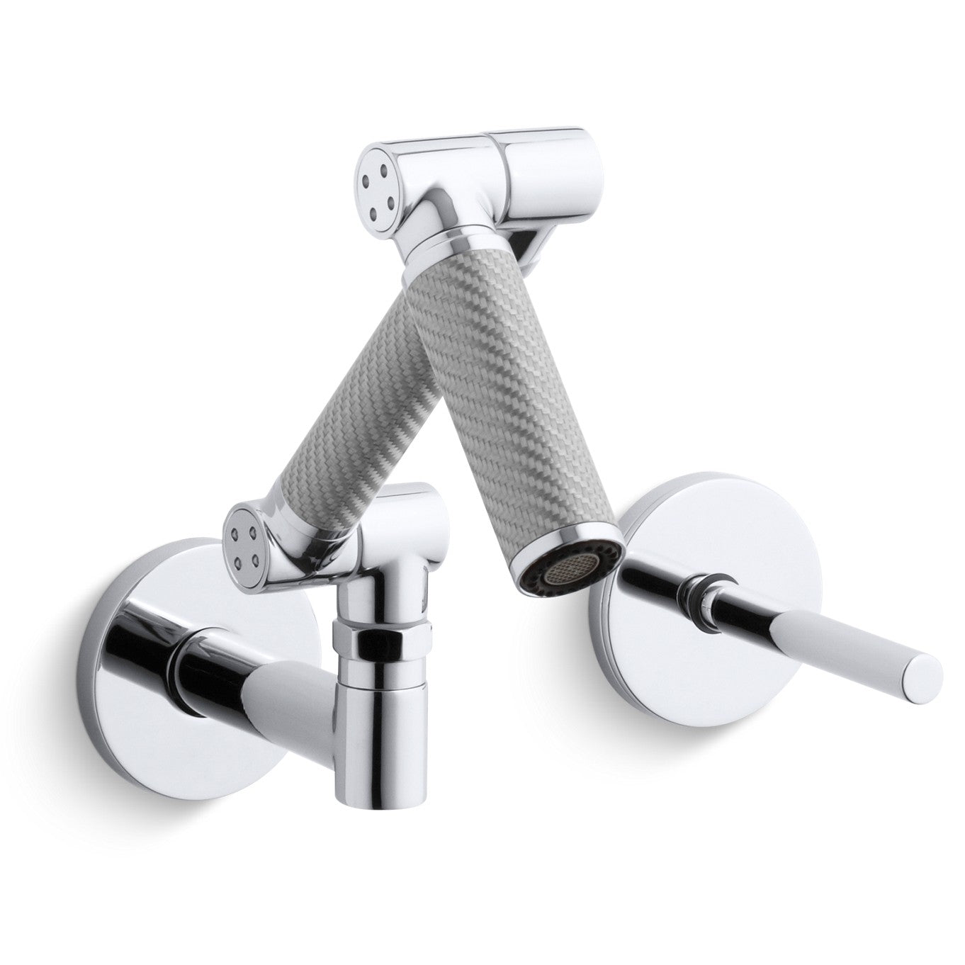Kohler Karbon Dirsekli Duvardan Lavabo Bataryası Krom