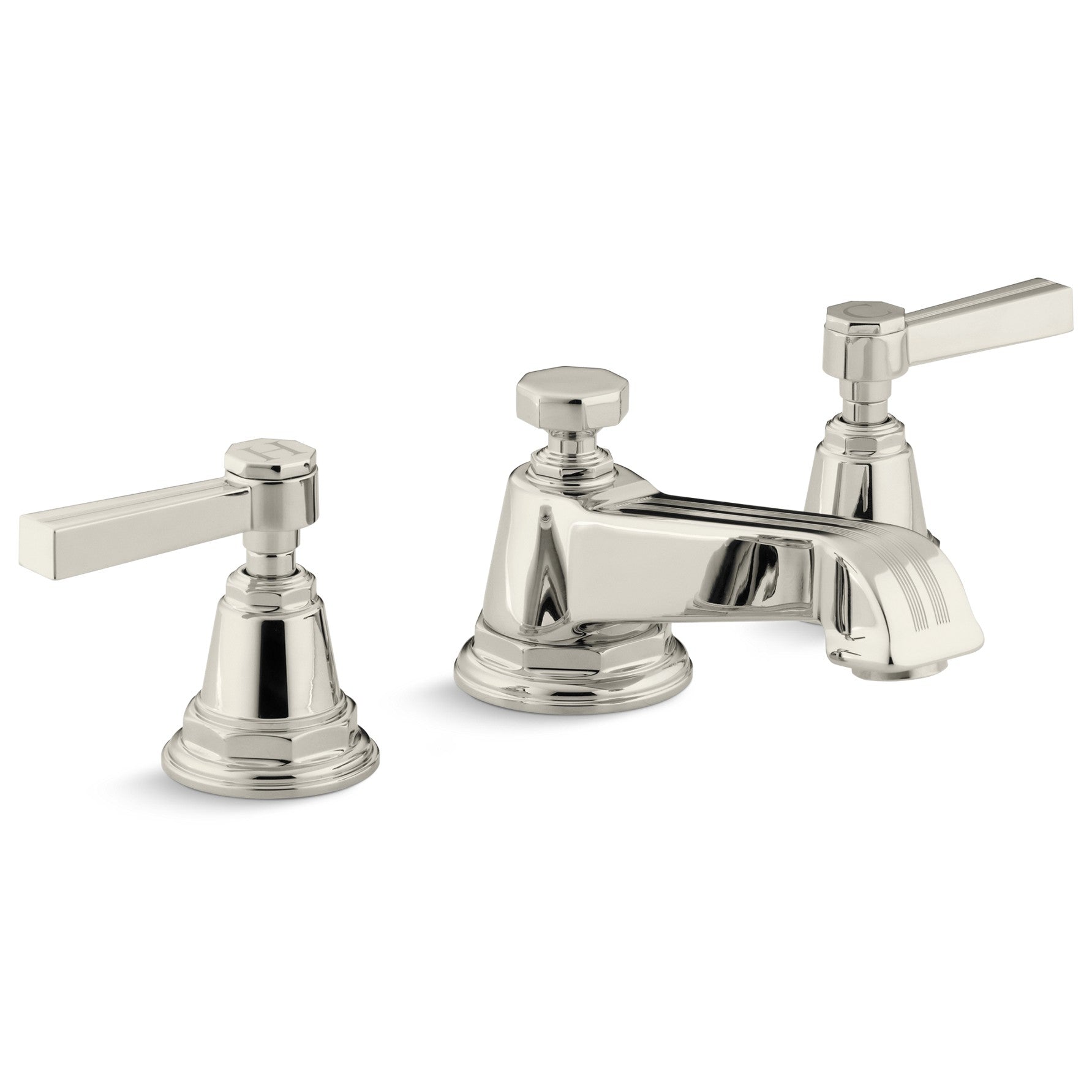 Kohler Lavabo Bataryası Pinstripe 3 Delikli Polished Nikel