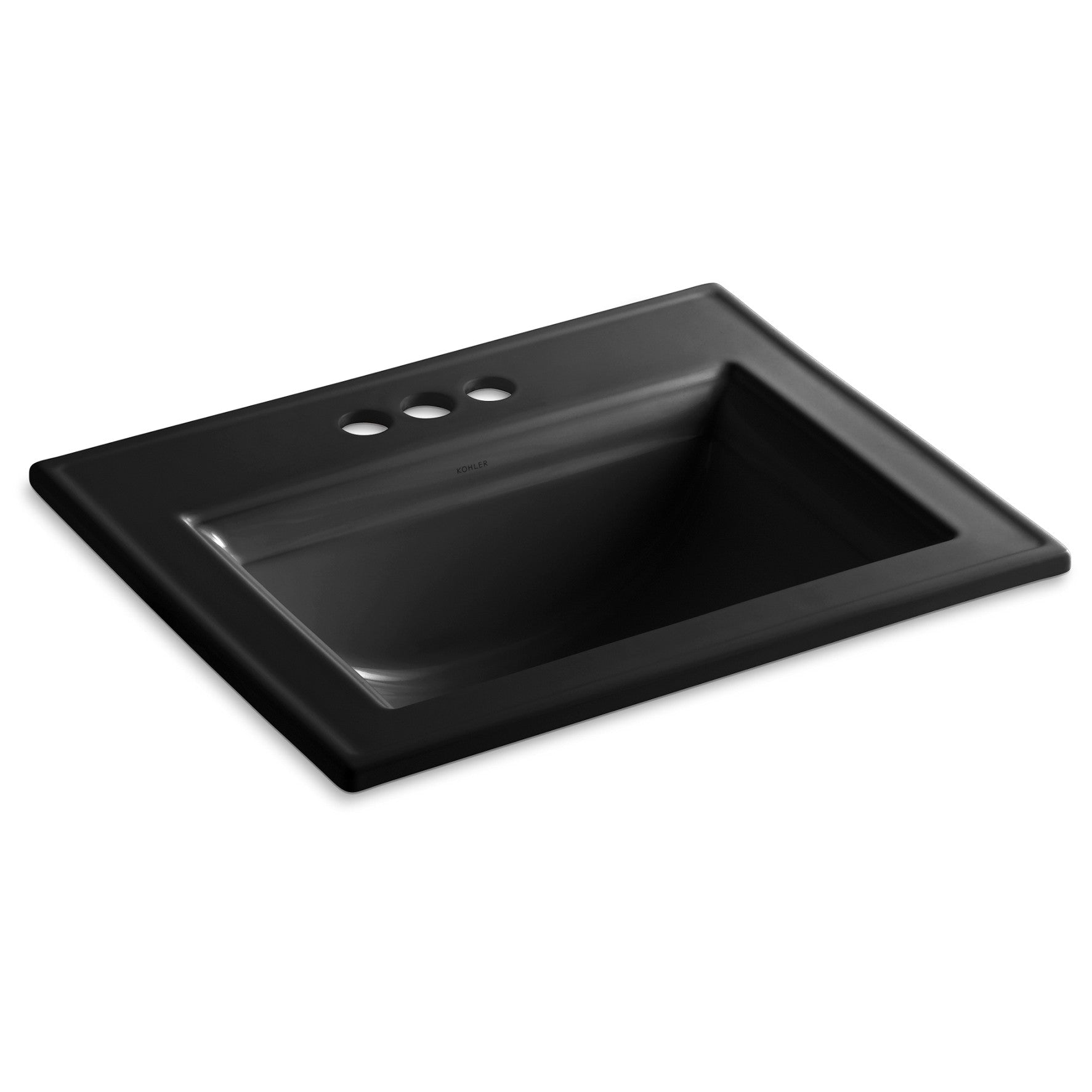Kohler Lavabo Tezgah Üstü Memoirs Centerset Batarya Uyumlu Siyah