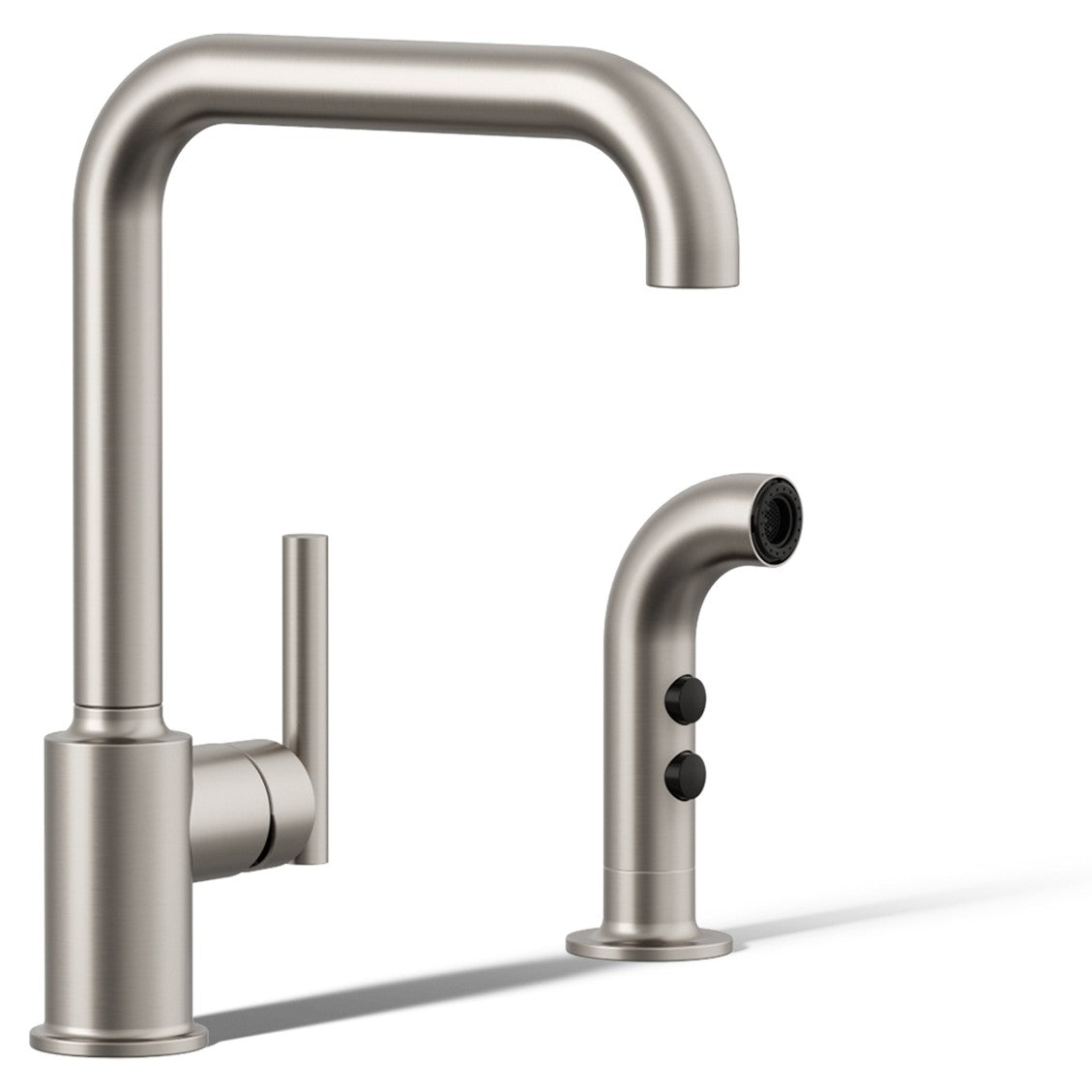 Kohler Eviye Bataryası Purist Yan Spreyli , Paslanmaz Çelik