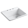 Kohler Eviye Riverby 3 Delikli Döküm Beyaz