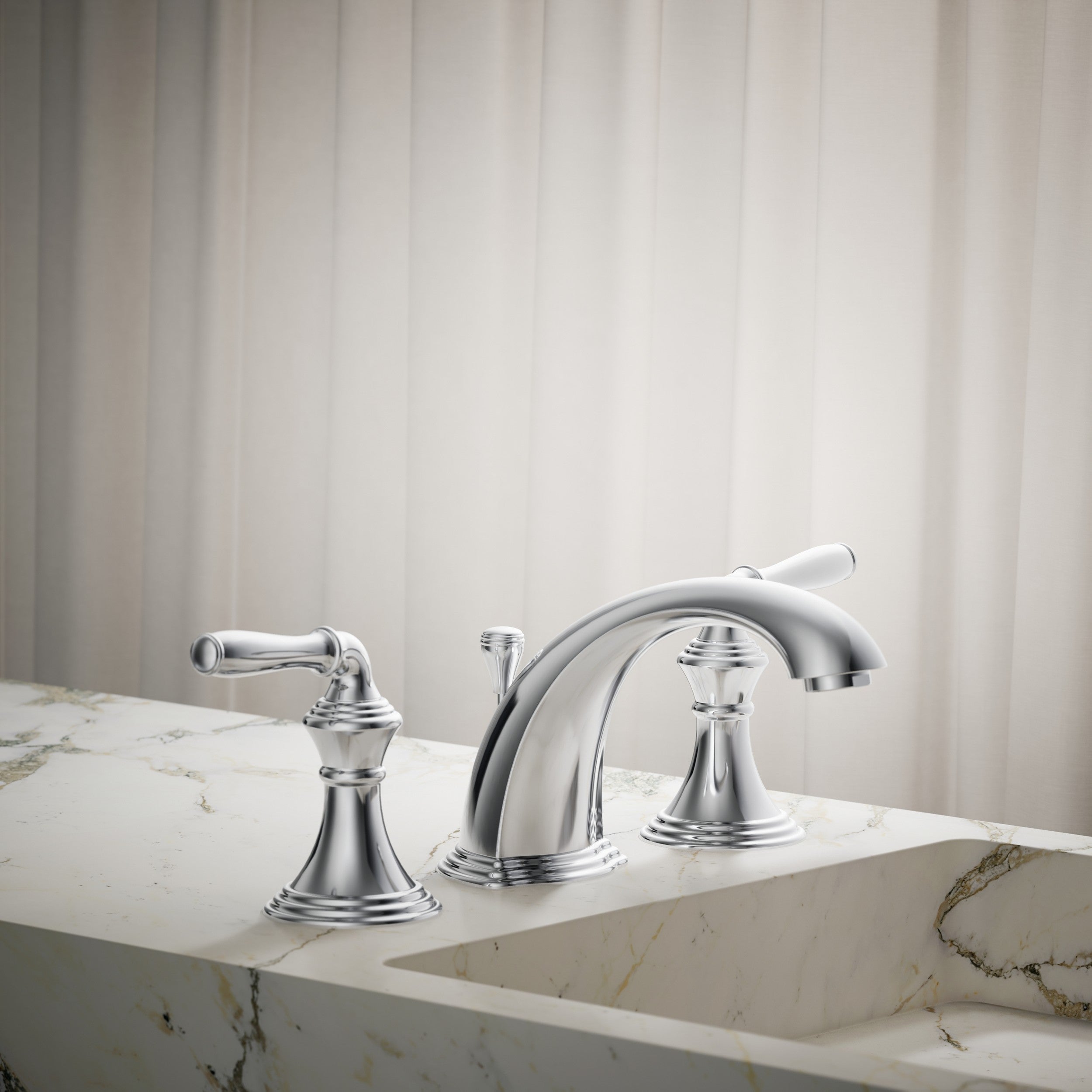 Kohler Lavabo Bataryası Devonshıre 3 Delikli Polished Krom