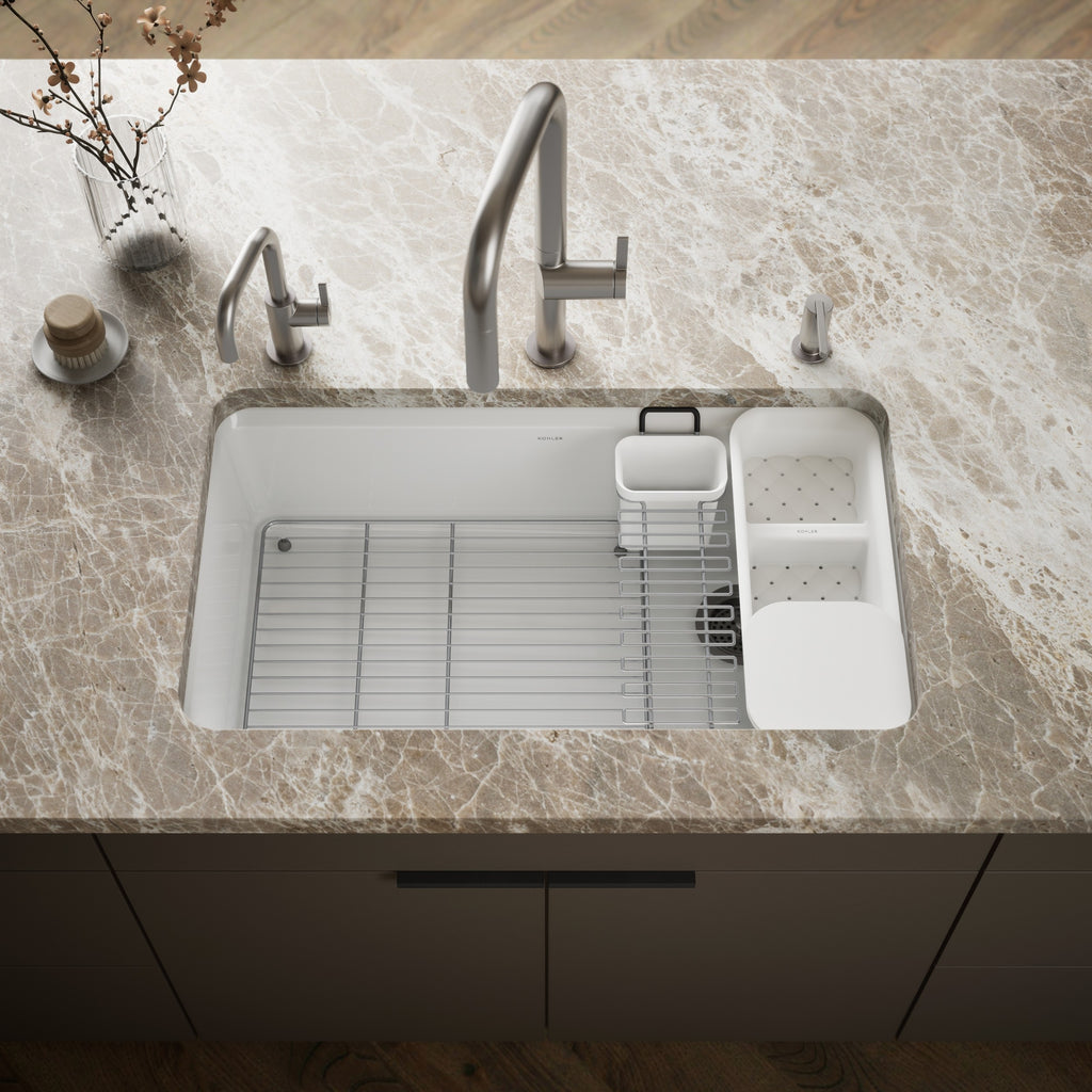 Kohler Eviye Riverby Tezgah Altı Döküm Beyaz