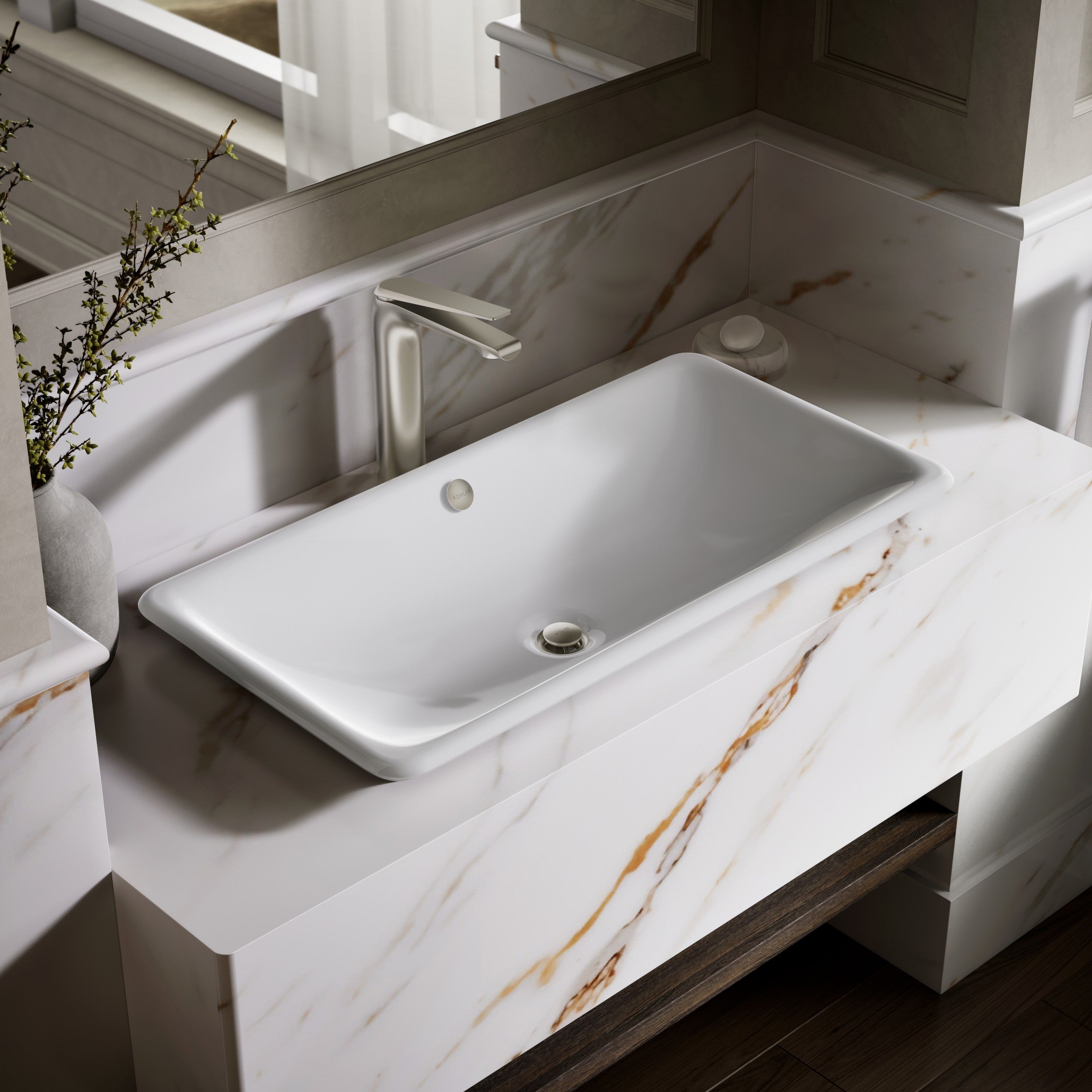 Kohler Lavabo İron Plans Döküm 76 x 40 cm Beyaz