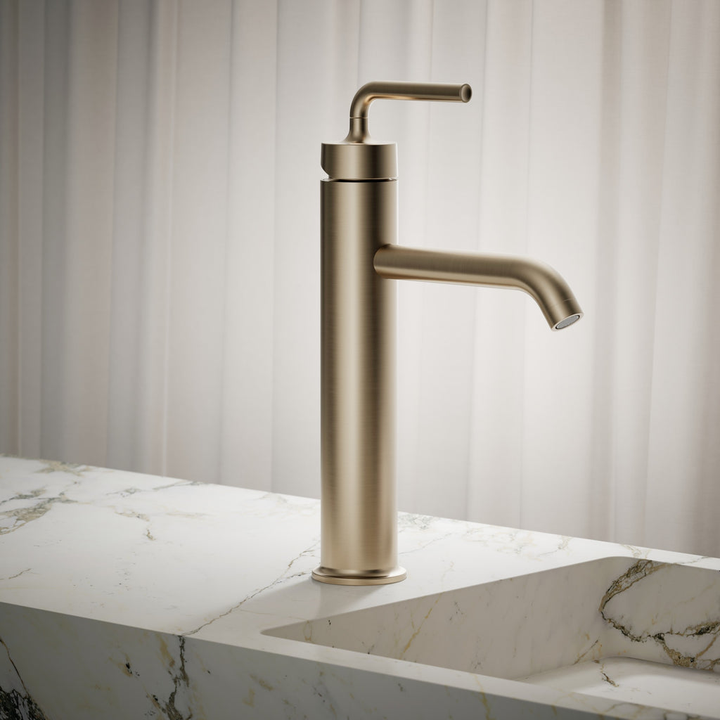 Kohler Lavabo Bataryası Çanak Purist, Brushed Bronze