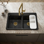 Kohler Eviye Riverby Çift Hazneli Siyah