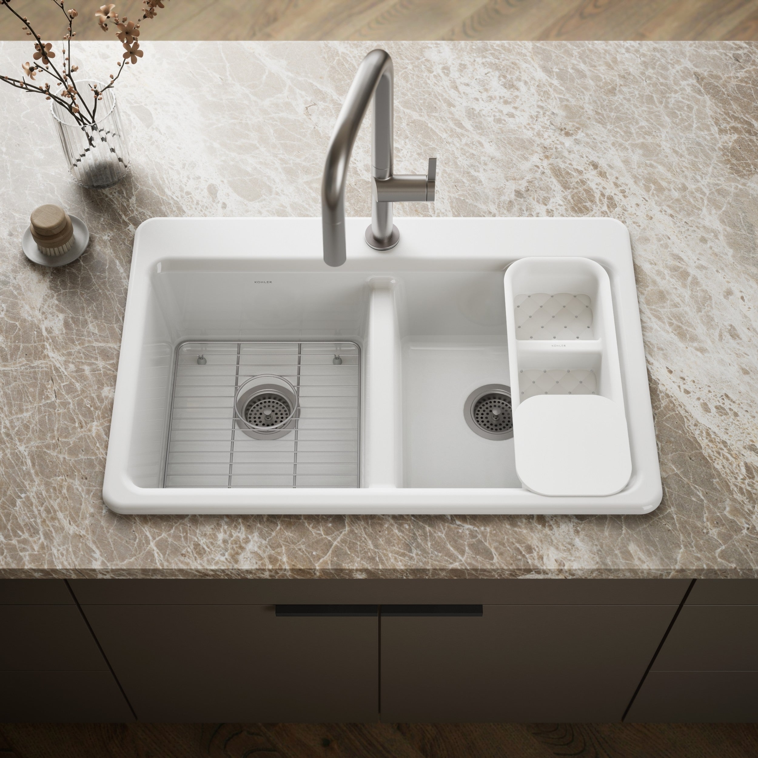 Kohler Riverby Döküm Eviye Beyaz