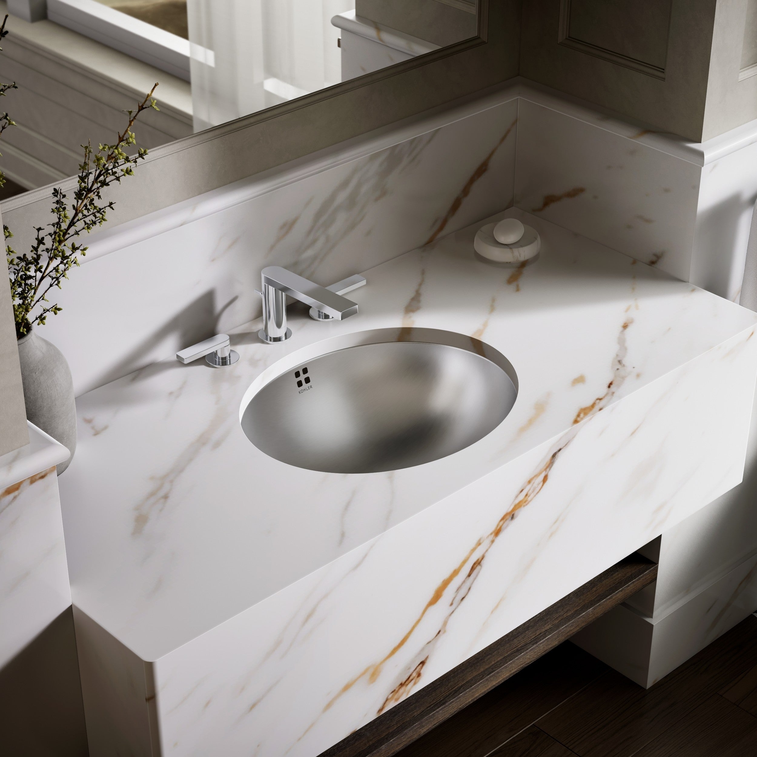 Kohler Lavabo Bachata Paslanmaz Çelik 64 x 42,4 cm