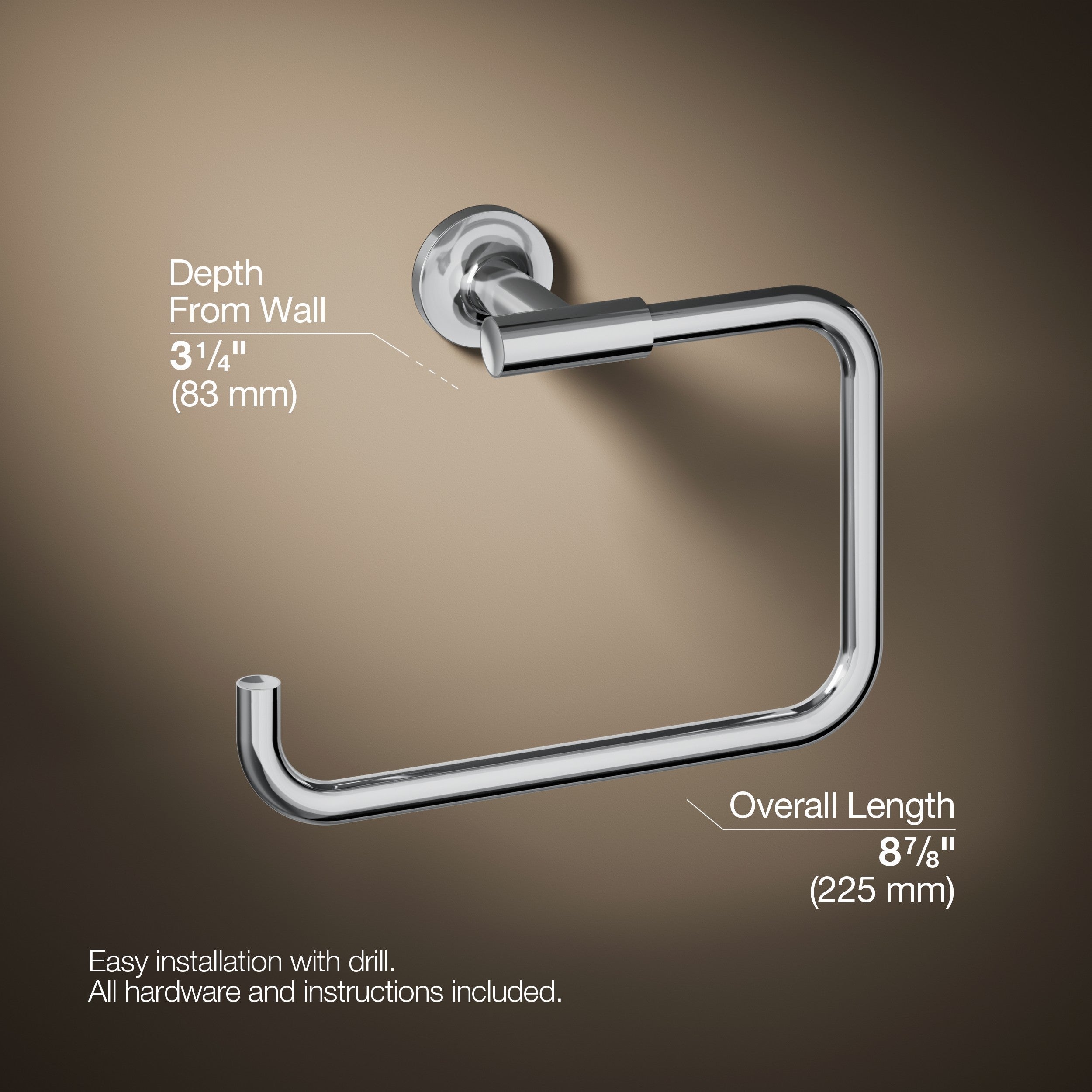 Kohler Havluluk Yuvarlak Purist , Krom