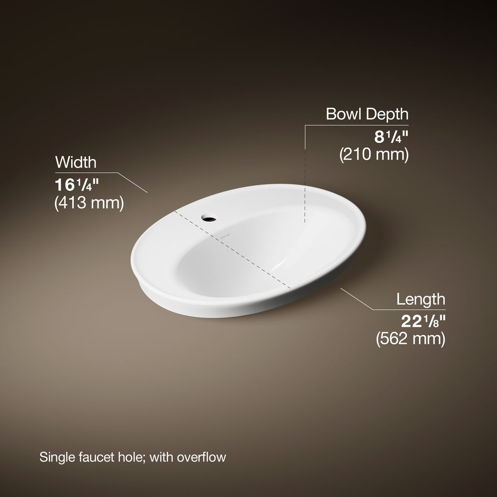 Kohler Lavabo Serif Tezgah Üstü Tek Delikli