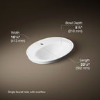 Kohler Lavabo Serif Tezgah Üstü Tek Delikli