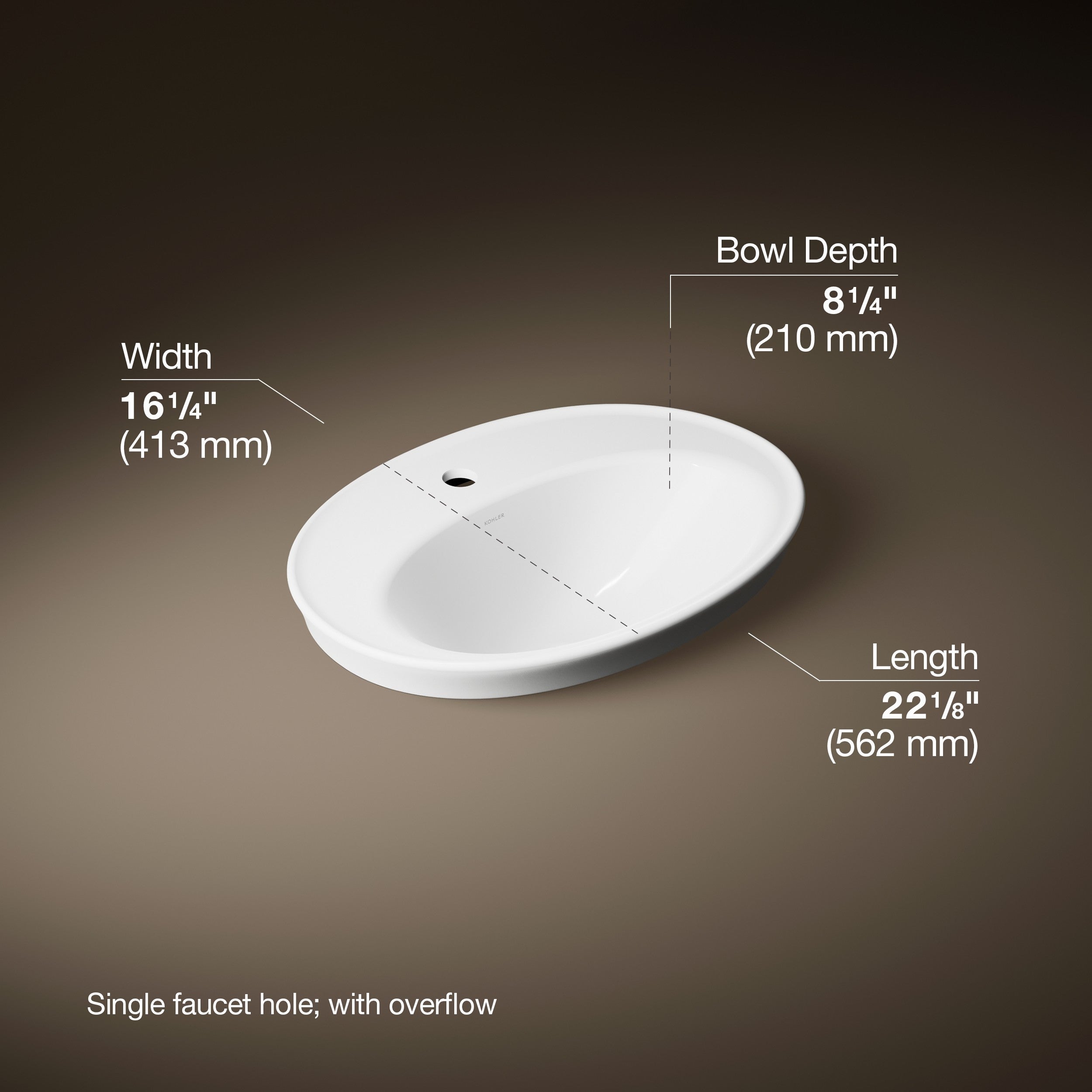 Kohler Lavabo Serif Tezgah Üstü Tek Delikli