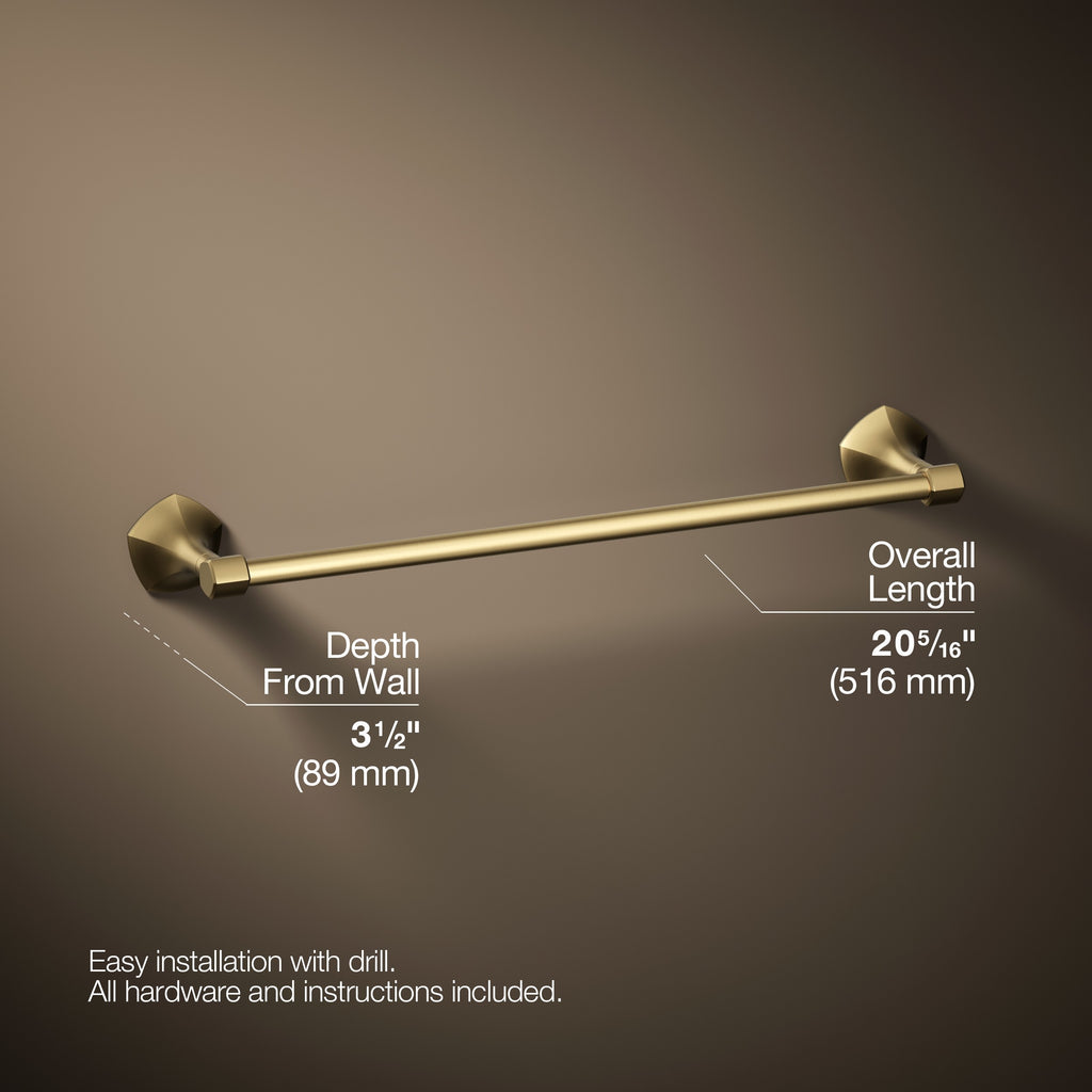Kohler Uzun Havluluk Occasion 51,6 cm, Vibrant Brushed Moderne Brass