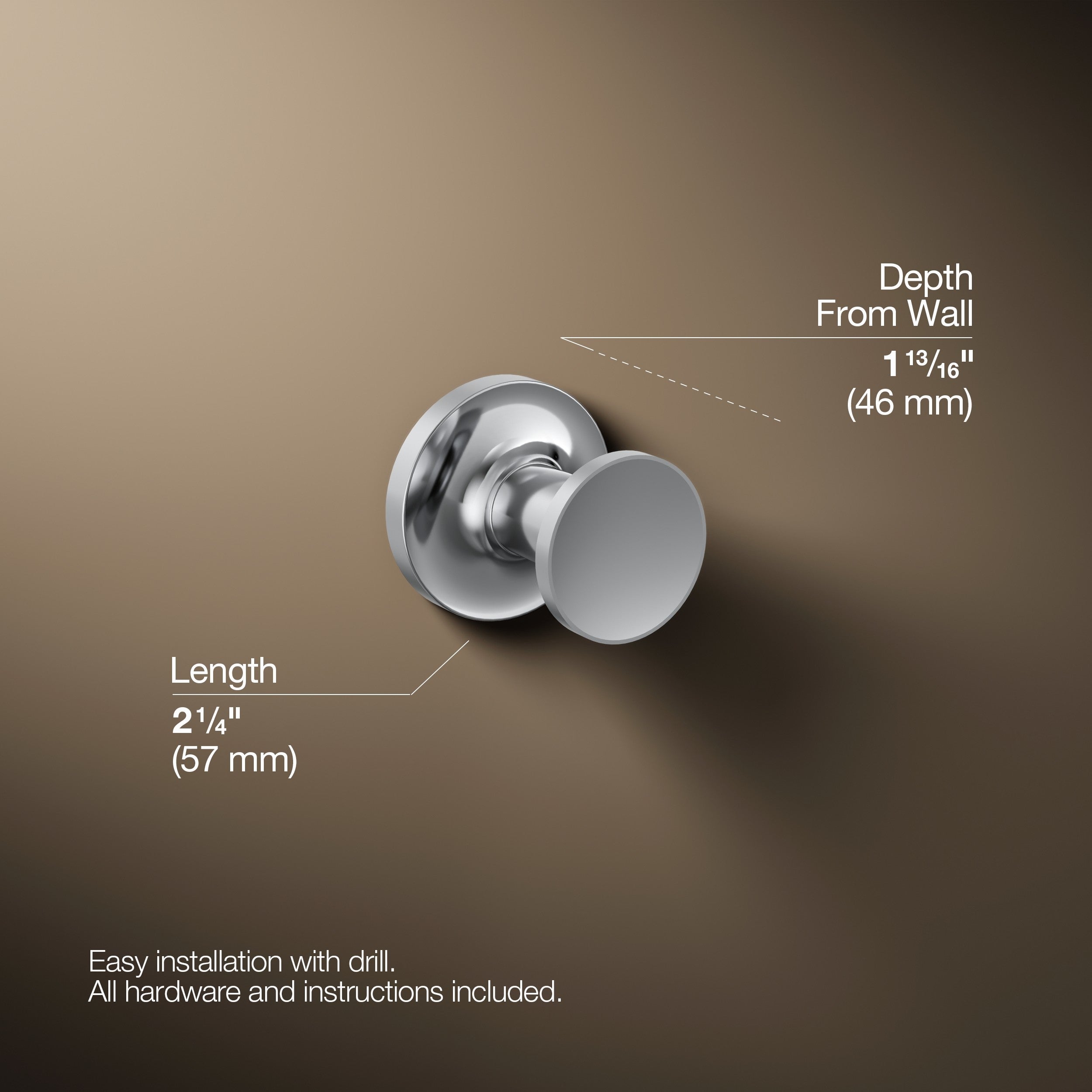 Kohler Bornoz Askısı Purist, Krom
