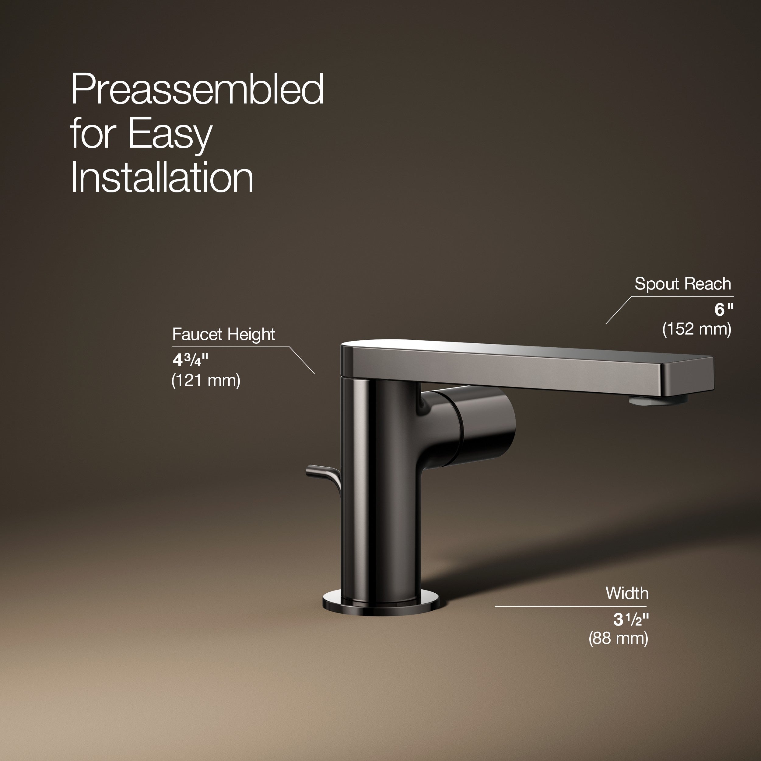 Kohler Lavabo Bataryası Kısa Composed Titanyum