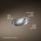 Kohler Lavabo Rhythm Paslanmaz Çelik Tezgah Altı