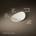 Kohler Lavabo Asimetrik Çanak Veil Bisküvi