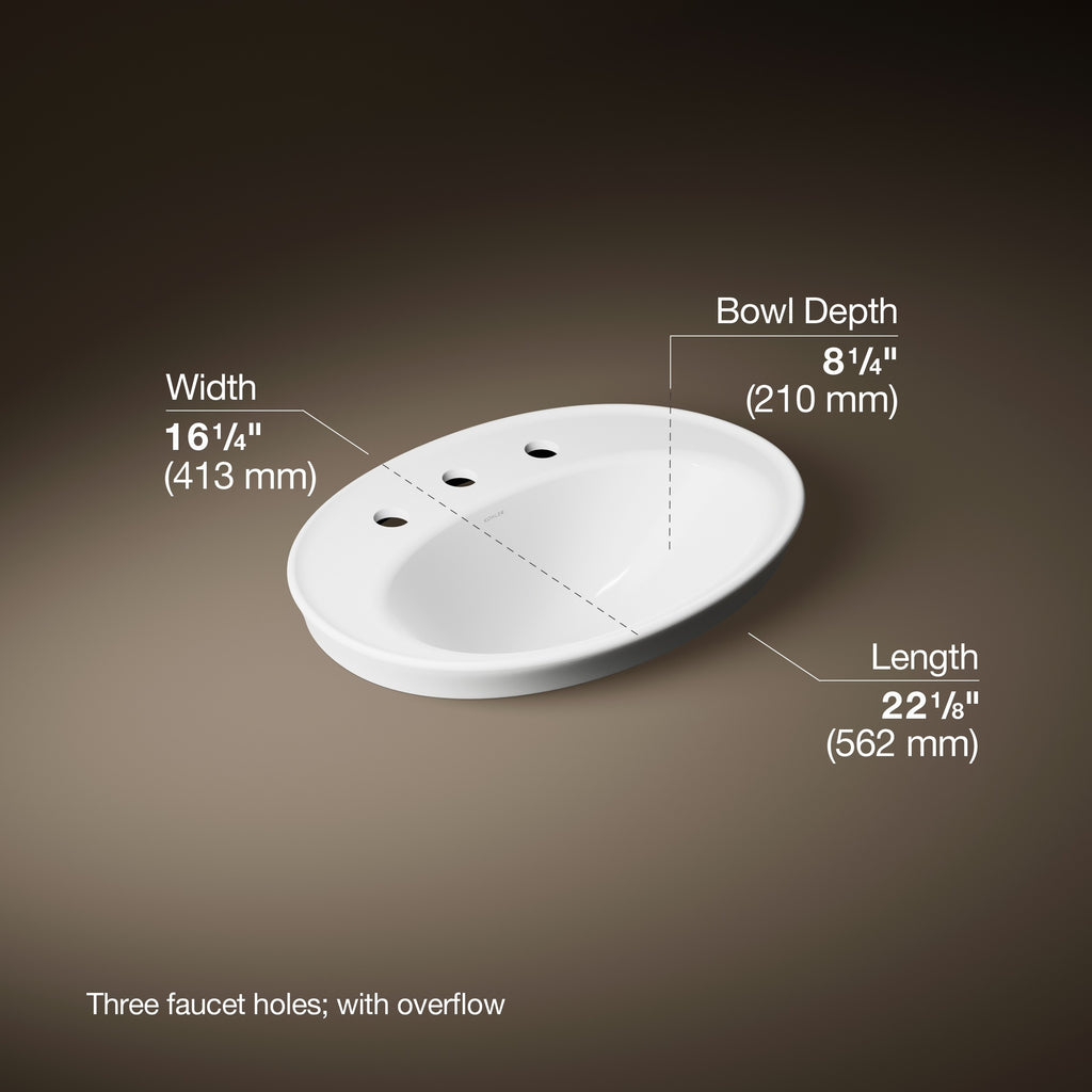 Kohler Lavabo Tezgah Üstü Serif Oval
